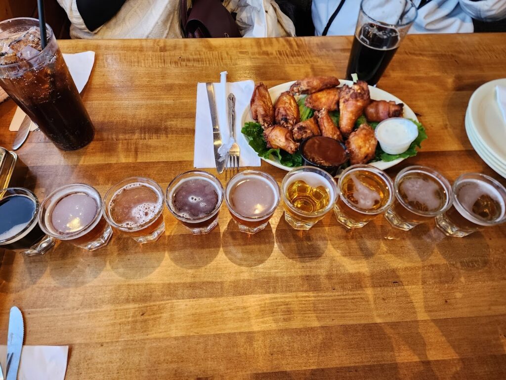 choice flight of beers at estes park brewery